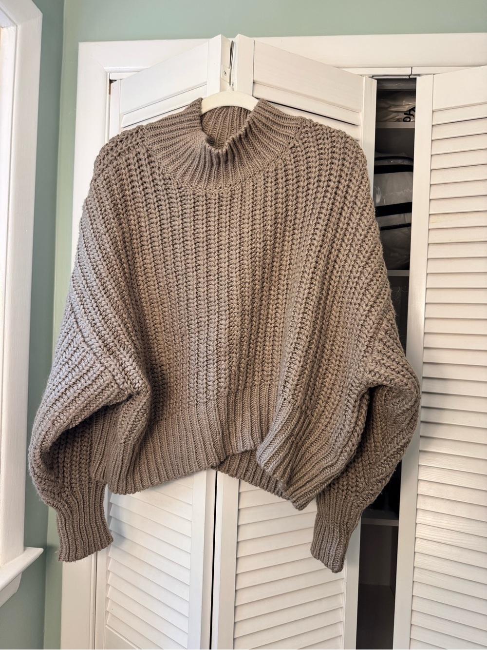 H&M Taupe Chunky Turtleneck Sweater
